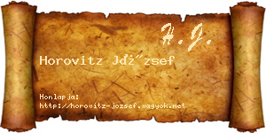 Horovitz József névjegykártya