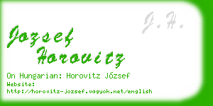 jozsef horovitz business card